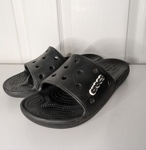 Crocs Womens Shoes Black Slides Sandals Womens 8 Mens 10 Classic